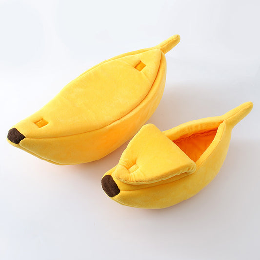 Cute Yellow Warming Banana Pet Bed for Cats and Dogs
